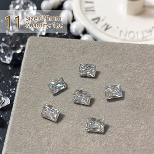 Geometric Crystal Love Heart Rhinestone Nail Decoration Nail Decoration No Brand 11