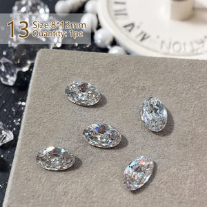 Geometric Crystal Love Heart Rhinestone Nail Decoration Nail Decoration No Brand 13