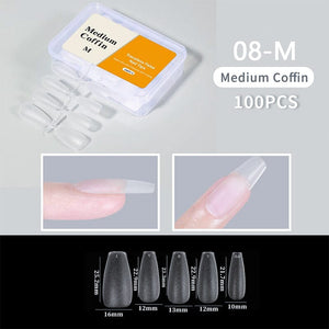 100pcs/box Matte Clear False Nail Tips Nail Tips No Brand 08