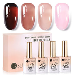 4 Colors Jelly Gel Set #3 Misty Garden 15ml Gel Nail Polish UR SUGAR