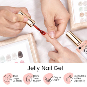 4 Colors Jelly Gel Set #3 Misty Garden 15ml Gel Nail Polish UR SUGAR
