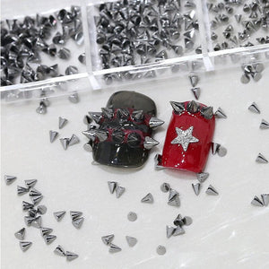 6 Grids Metal Star Rivet 3D Nail Decorations Nail Decoration No Brand