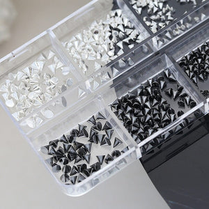 6 Grids Metal Star Rivet 3D Nail Decorations Nail Decoration No Brand