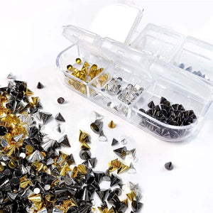 6 Grids Metal Star Rivet 3D Nail Decorations Nail Decoration No Brand