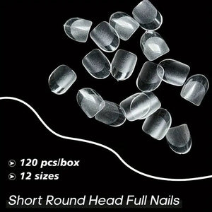 120pcs Short Oval Full Cover False Nail Tips Nail Tips No Brand