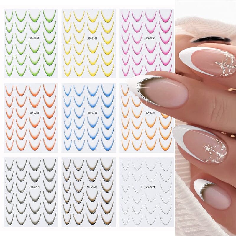 French Gradient Line 3D Nail Sticker SD2261-2272 Nail Sticker No Brand