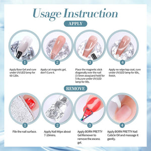 Blue Colored Cat Magnetic Gel Polish MY246 Crescent Bay 10ml Gel Nail Polish BORN PRETTY