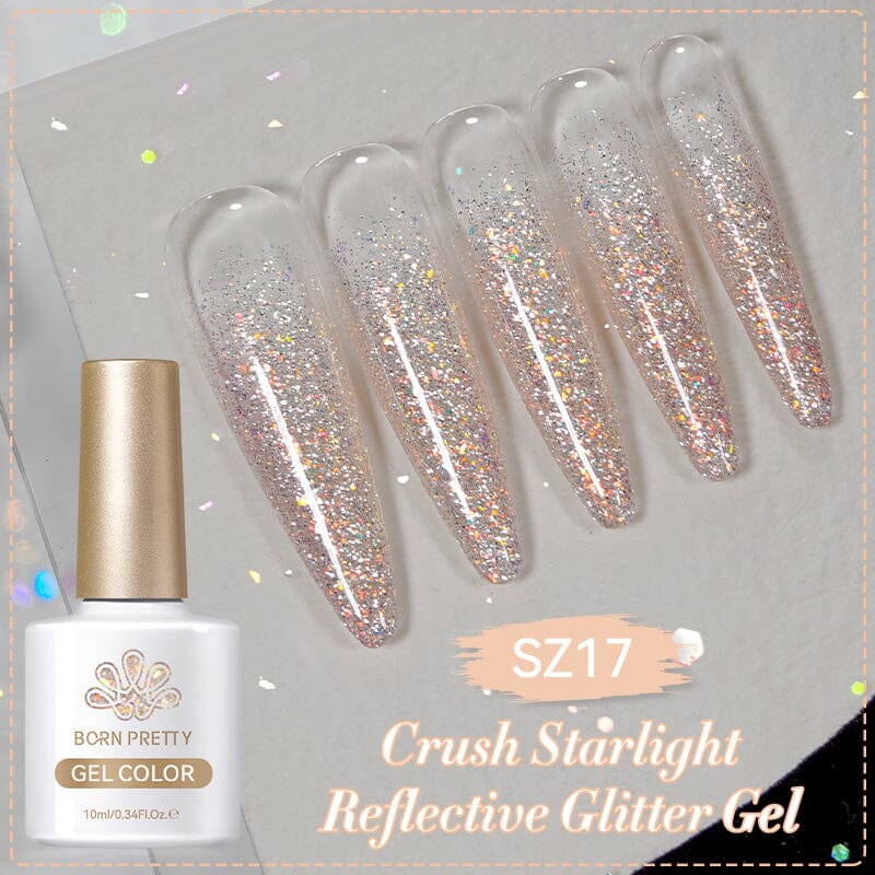 Reflective Glitter Gel Polish Crush Starlight 10ml Gel Nail Polish BORN PRETTY SZ17