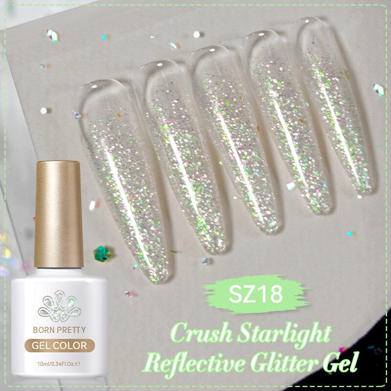 Reflective Glitter Gel Polish Crush Starlight 10ml Gel Nail Polish BORN PRETTY SZ18