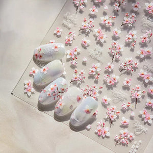 Spring Flowers Blooming Sakura Nail Sticker Nail Sticker No Brand