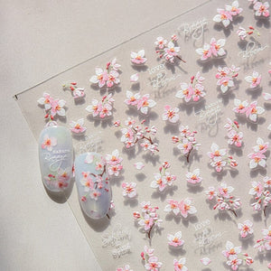 Spring Flowers Blooming Sakura Nail Sticker Nail Sticker No Brand