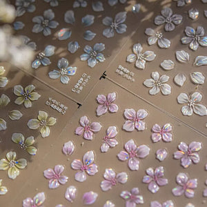 Spring Flowers Blooming Sakura Nail Sticker Nail Sticker No Brand