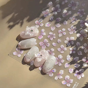 Spring Flowers Blooming Sakura Nail Sticker Nail Sticker No Brand