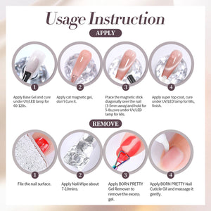 6 Colors Grey Cat Magnetic Gel Polish Set M44 Celestial Vault 7ml Gel Nail Polish BORN PRETTY