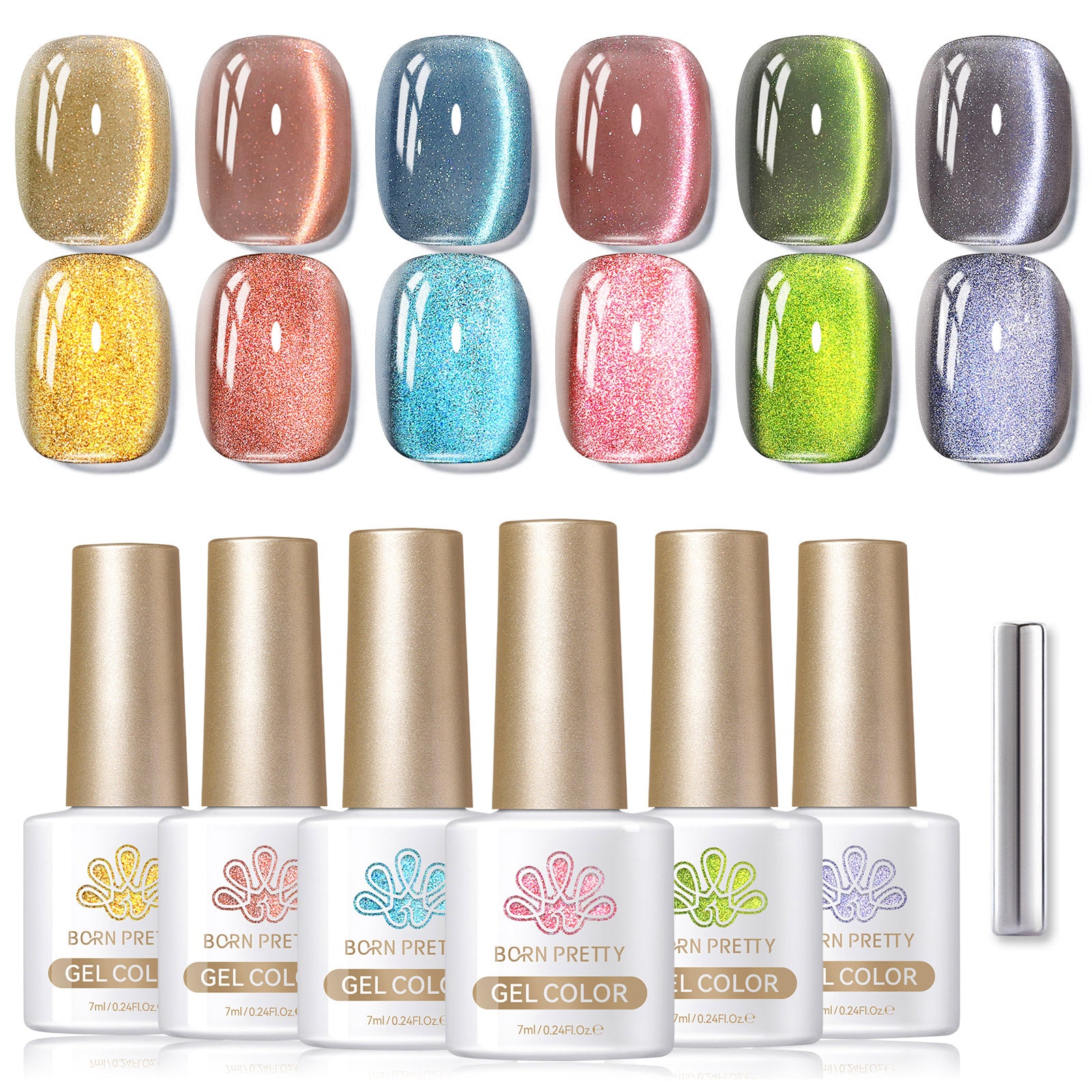 6 Colors Colored Cat Magnetic Gel M45 Orange Star 7ml