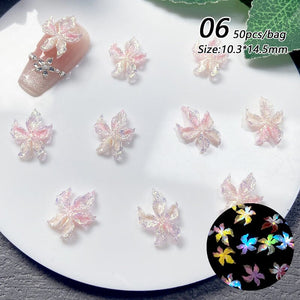 50pcs Colorful Luminous 3D Nail Decorations Resin Lily Flowers Nail Decoration No Brand 06