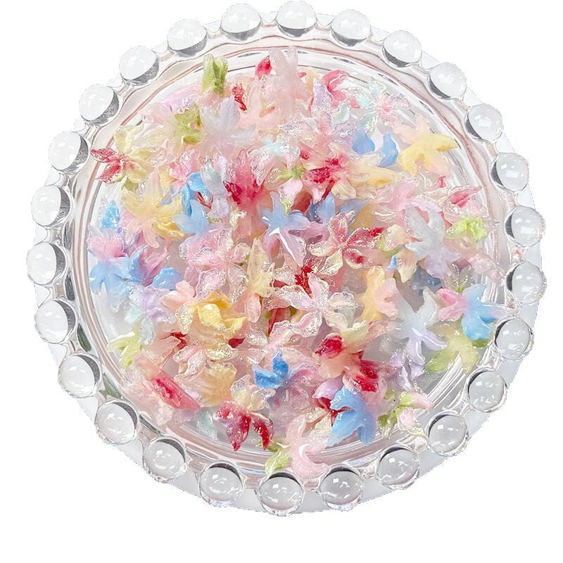 50pcs Colorful Luminous 3D Nail Decorations Resin Lily Flowers Nail Decoration No Brand