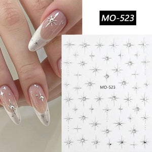 Gold Silver Starlight 3D Nail Sticker Nail Sticker No Brand 04