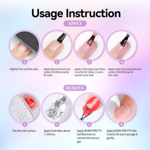 6 Colors Temperature-changing Gel Polish Set T17 ThermoScape 7ml Gel Nail Polish BORN PRETTY