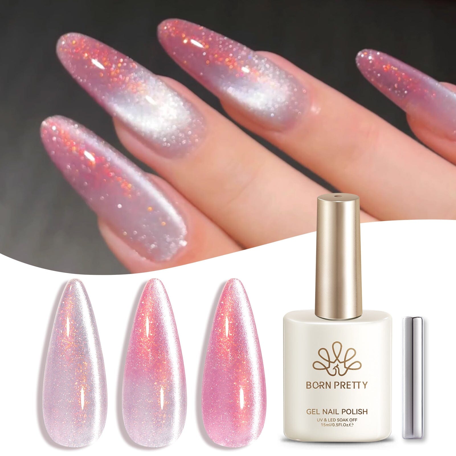 Thermal Cat Magnetic Gel MY295 Empty Dream 15ml HEMA/TPO FREE Gel Nail Polish BORN PRETTY