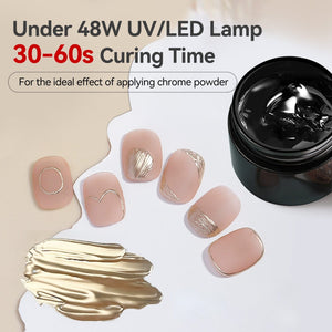 3pcs Set (Semi Solid Molding Gel, Chrome Powder, Nail Brush) Gel Nail Polish BORN PRETTY