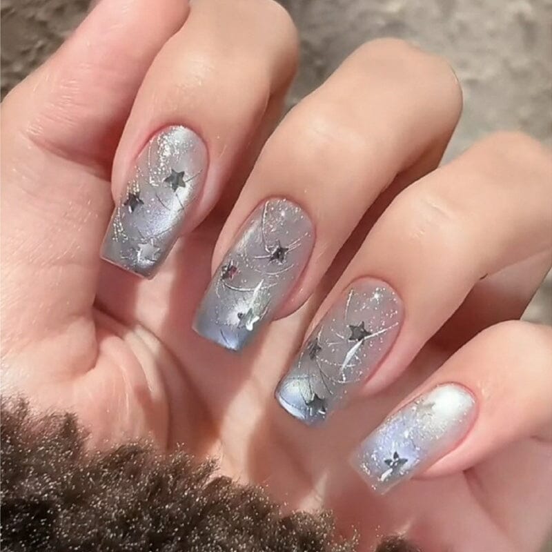 French Star Lines Glitter 3D Nail Sticker Nail Sticker No Brand