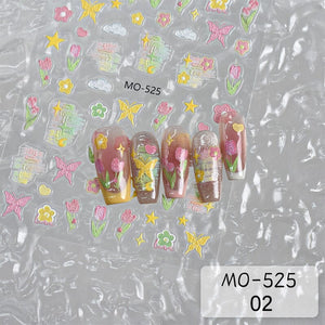 Daisy Tulip Flowers 3D Nail Sticker MO-524/525/526 Nail Sticker No Brand