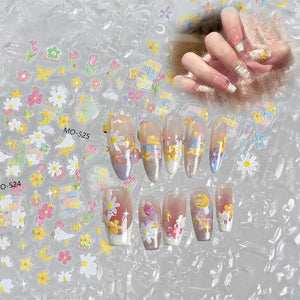 Daisy Tulip Flowers 3D Nail Sticker MO-524/525/526 Nail Sticker No Brand