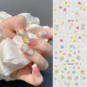 Daisy Tulip Flowers 3D Nail Sticker MO-524/525/526 Nail Sticker No Brand