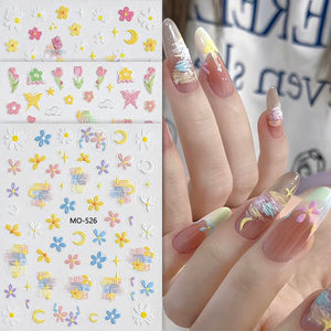 Daisy Tulip Flowers 3D Nail Sticker MO-524/525/526 Nail Sticker No Brand