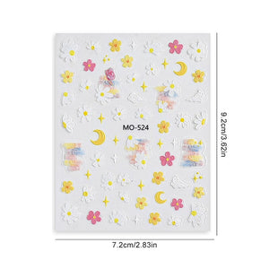 Daisy Tulip Flowers 3D Nail Sticker MO-524/525/526 Nail Sticker No Brand