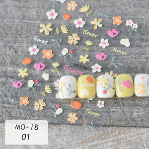 Flower Cartoon 3D Nail Stickers MO-18-21 Nail Sticker No Brand MO-18