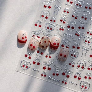 Cherry Bowknot Strawberry 5D Nail Sticker M-906/913 Nail Sticker No Brand