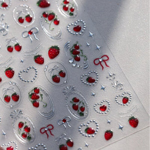 Cherry Bowknot Strawberry 5D Nail Sticker M-906/913 Nail Sticker No Brand