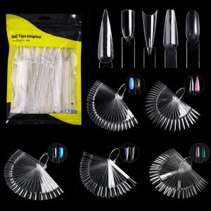 50pcs Transparent Stiletto Display Nail Tips Nail Tips No Brand