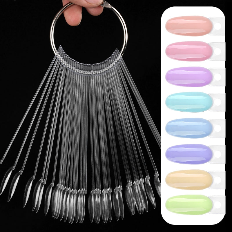 50pcs Natural Color Stiletto Display Nail Tips