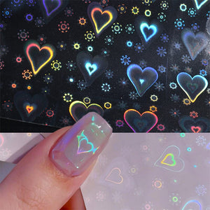 Colorful Heart 3D Nail Sticker Nail Art No Brand