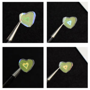 Colorful Heart 3D Nail Sticker Nail Art No Brand