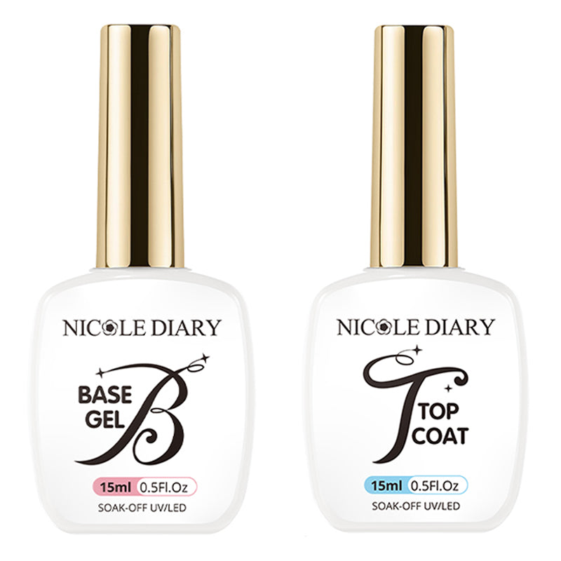 2 Bottles Base Top Coat Set 15ml