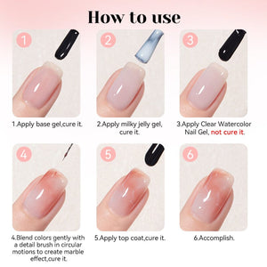 Watercolor Nail Gel 15ml Gel Nail Polish NICOLE DIARY