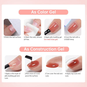 4 In 1 Jelly Building Gel 15ml Base & Top Coat UR SUGAR
