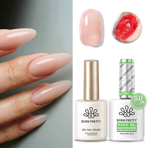 2 Bottles Set Magic Gel Remover with Jelly Gel 15ml #27 Gel Nail Polish BORN PRETTY