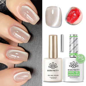 2 Bottles Set Magic Gel Remover with Cat Magnetic Gel 15ml #36 Gel Nail Polish BORN PRETTY