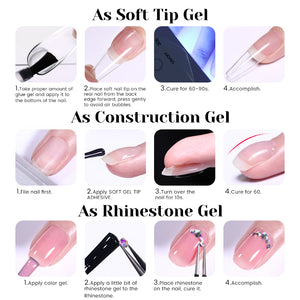 Soft Gel Tips Adhesive 15ml Gel Nail Polish NICOLE DIARY