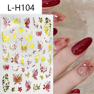 Flowers 3D Nail Sticker L-H Series Clearance No Brand L-H104