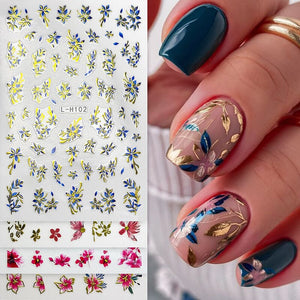 Flowers 3D Nail Sticker L-H Series Clearance No Brand