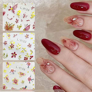 Flowers 3D Nail Sticker L-H Series Clearance No Brand