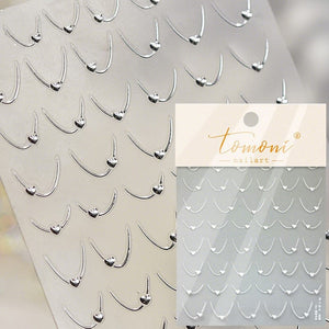 Heart 5D Nail Sticker to5010 Silver Nail Art No Brand