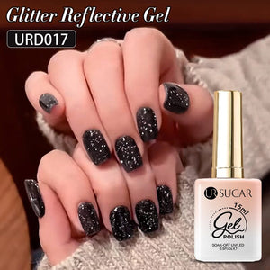 Black Glitter Reflective Gel Polish 15ml Gel Nail Polish UR SUGAR