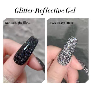 Black Glitter Reflective Gel Polish 15ml Gel Nail Polish UR SUGAR